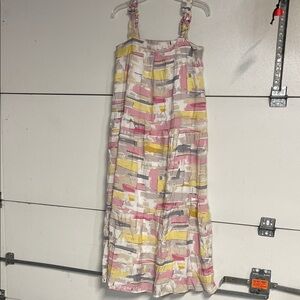 MOON RIVER WOMENS YELLOW PINK MAXI DRESS SLEEVELESS MEDIUM